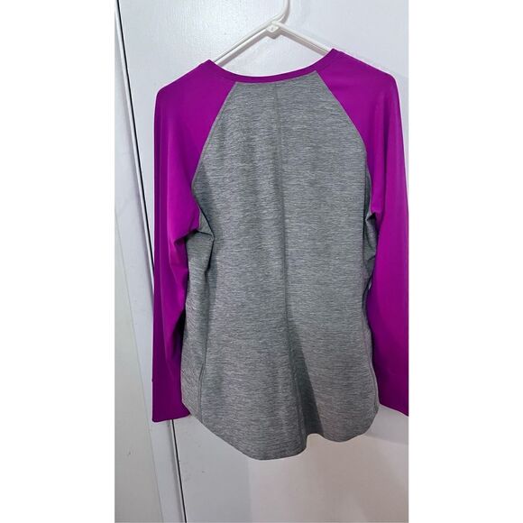 NORTHFACE WOMENS LONG SLEEVE ATHLETIC TOP THUMB HOLES GRAY PINK SZ L - Picture 6 of 9